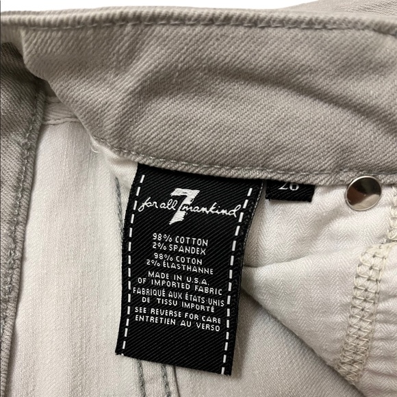 7 For All Mankind High Waist skinny Destroy Jeans Size 26 Gray - Picture 8 of 8